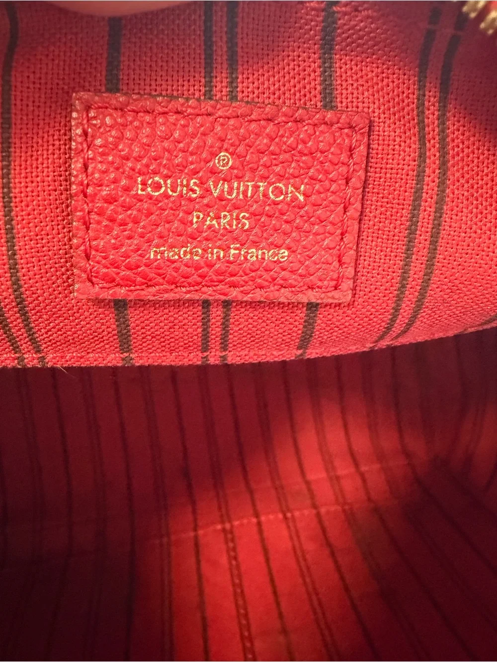 Louis Vuitton Red Empreinte Speedy 25 Bandolier